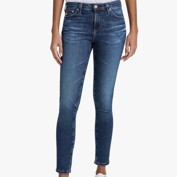 Ag Adriano Goldschmied Denim - Adriano Goldschmied The Stilt Crop Blue Washed Denim Jeans Size 29